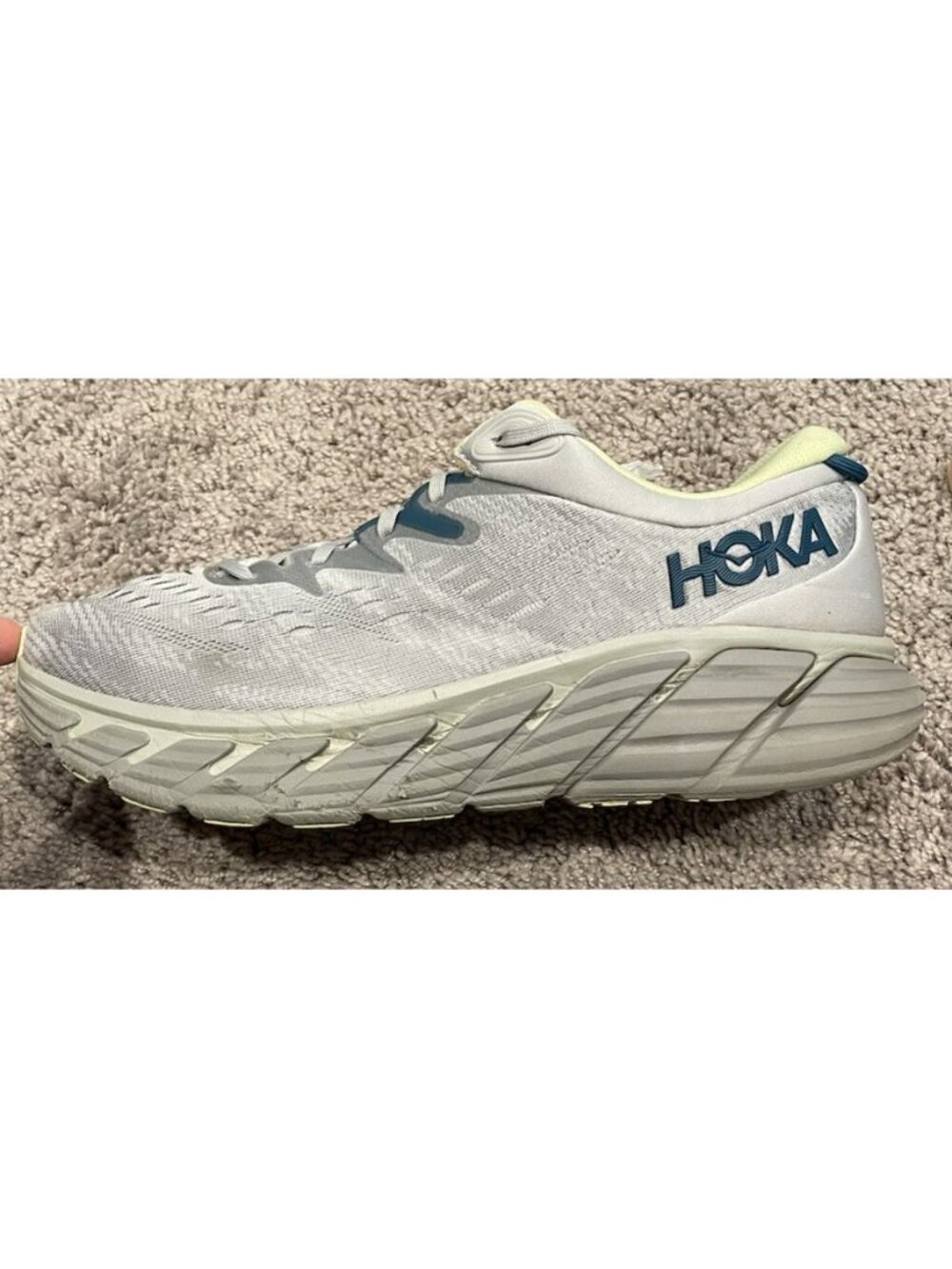 HOKA ONE ONE MEN'S GAVIOTA 4 RUNNING SHOES SIZE 11.5D GREY SNEAKERS